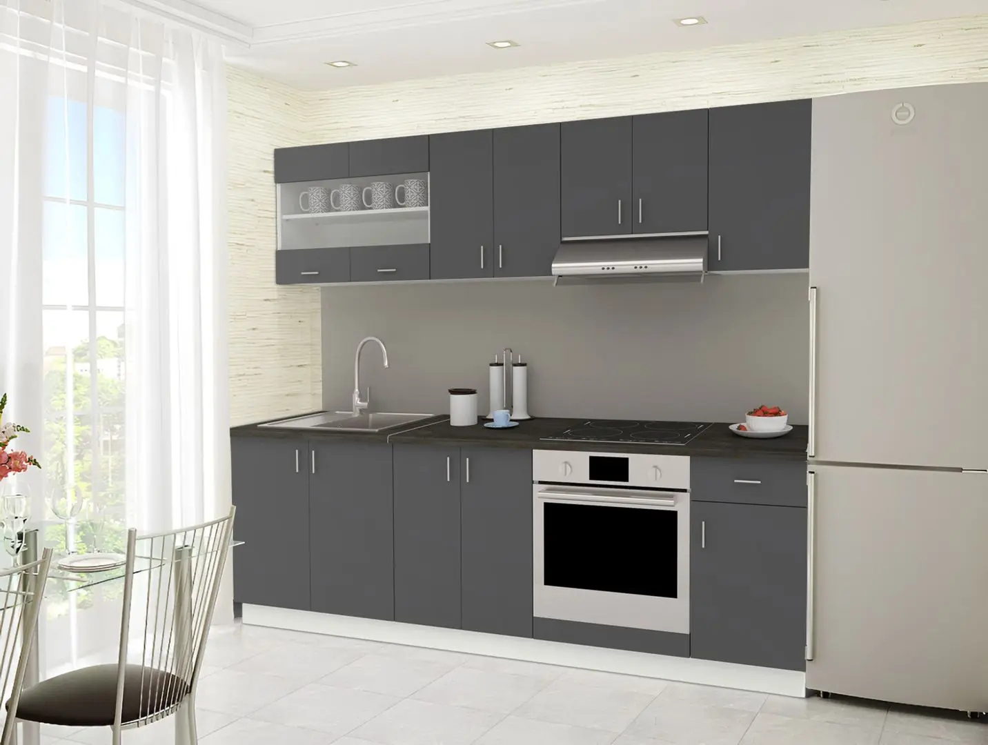 Кухня Haaus Karo V15 2.4м (Anthracite/White)