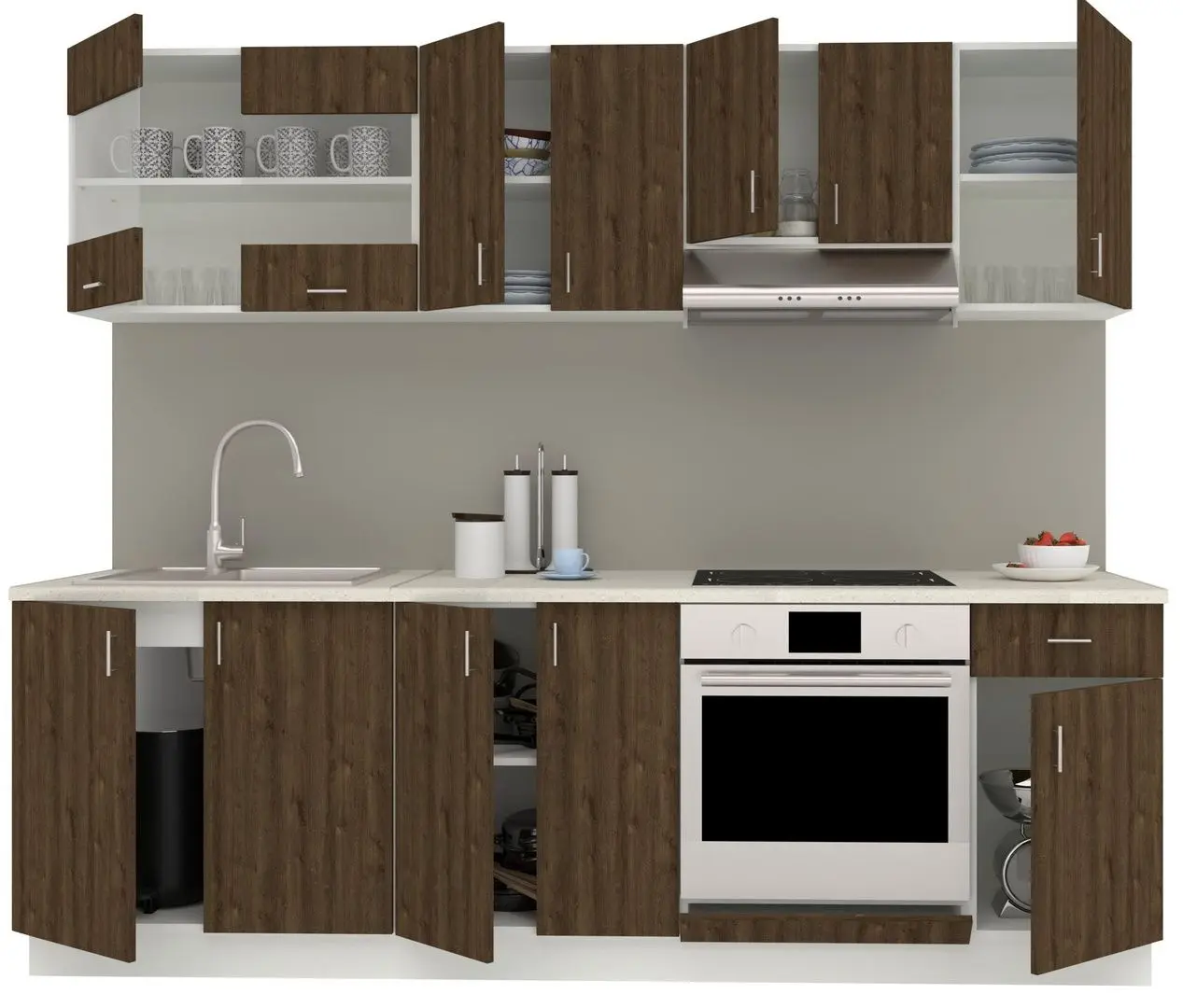 Bucatarie Haaus Karo V15 2.4m (Bronze Oak/White)