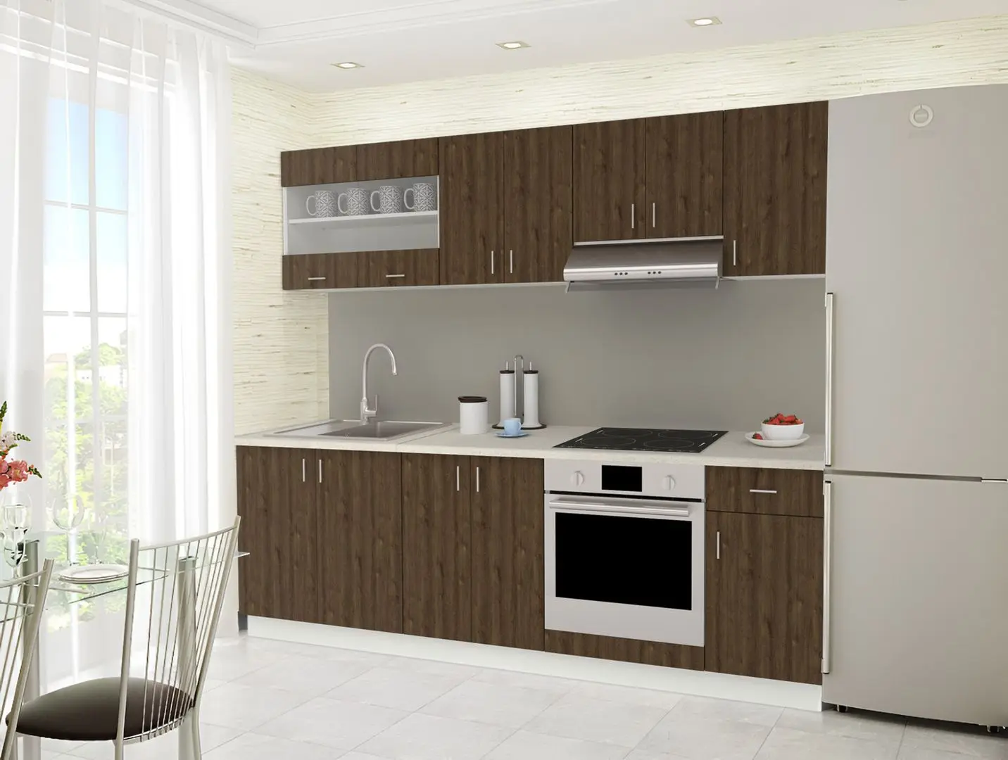 Bucatarie Haaus Karo V15 2.4m (Bronze Oak/White)