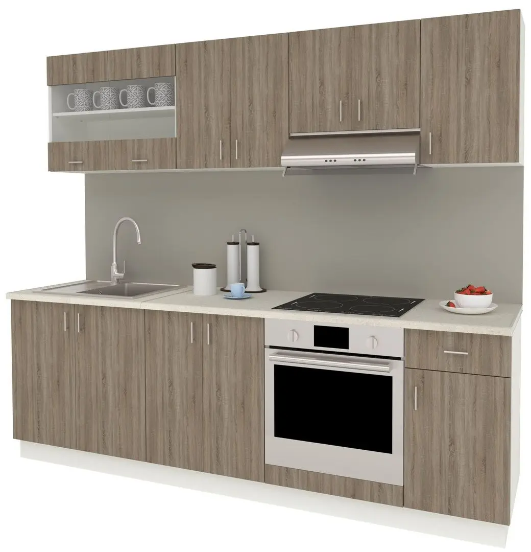 Bucatarie Haaus Karo V15 2.4m (Dark Sonoma Oak/White)