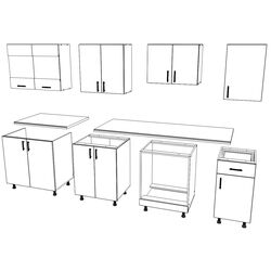 Bucatarie Haaus Karo V15 2.4m (Dark Sonoma Oak/White) Thumb