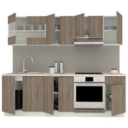 Bucatarie Haaus Karo V15 2.4m (Dark Sonoma Oak/White) Thumb