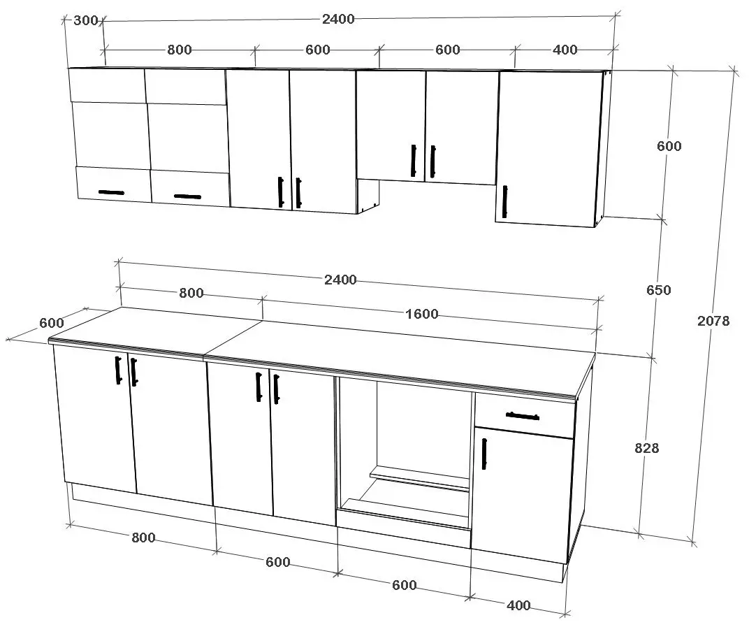 Кухня Haaus Karo V15 2.4м (Oak/White)