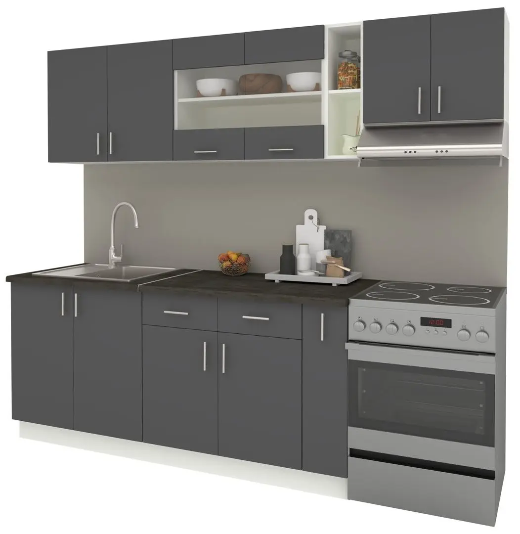 Bucatarie Haaus Karo V16 2.4m (Anthracite/White) - 2