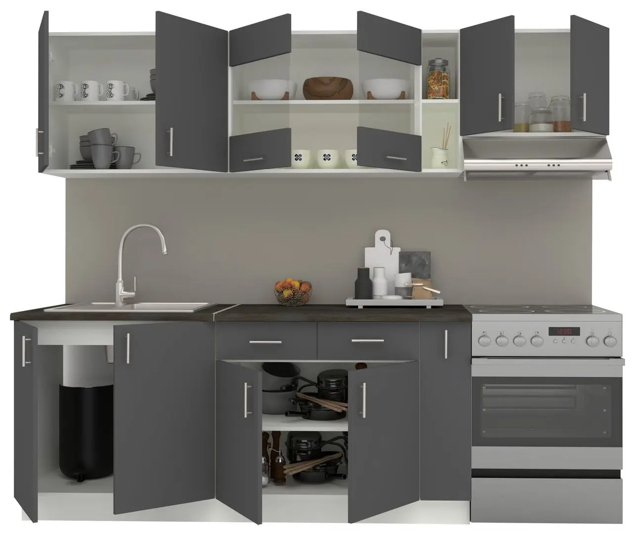 Bucatarie Haaus Karo V16 2.4m (Anthracite/White) - 5