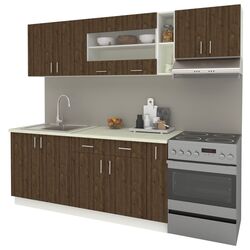 Bucatarie Haaus Karo V16 2.4m (Bronze Oak/White) Thumb