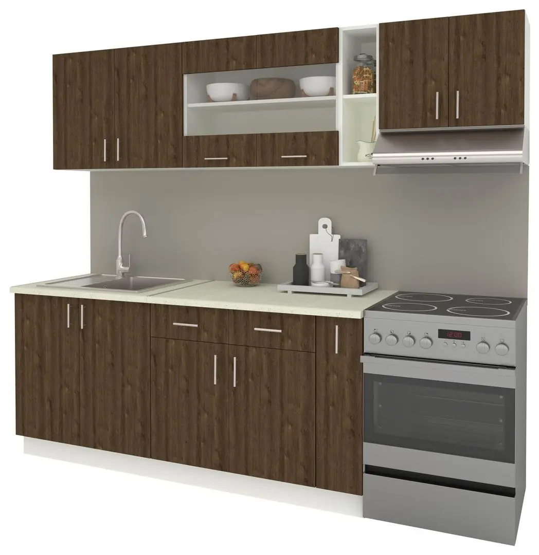 Bucatarie Haaus Karo V16 2.4m (Bronze Oak/White)