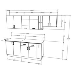 Bucatarie Haaus Karo V16 2.4m (Bronze Oak/White) Thumb