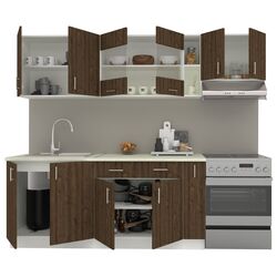 Bucatarie Haaus Karo V16 2.4m (Bronze Oak/White) Thumb