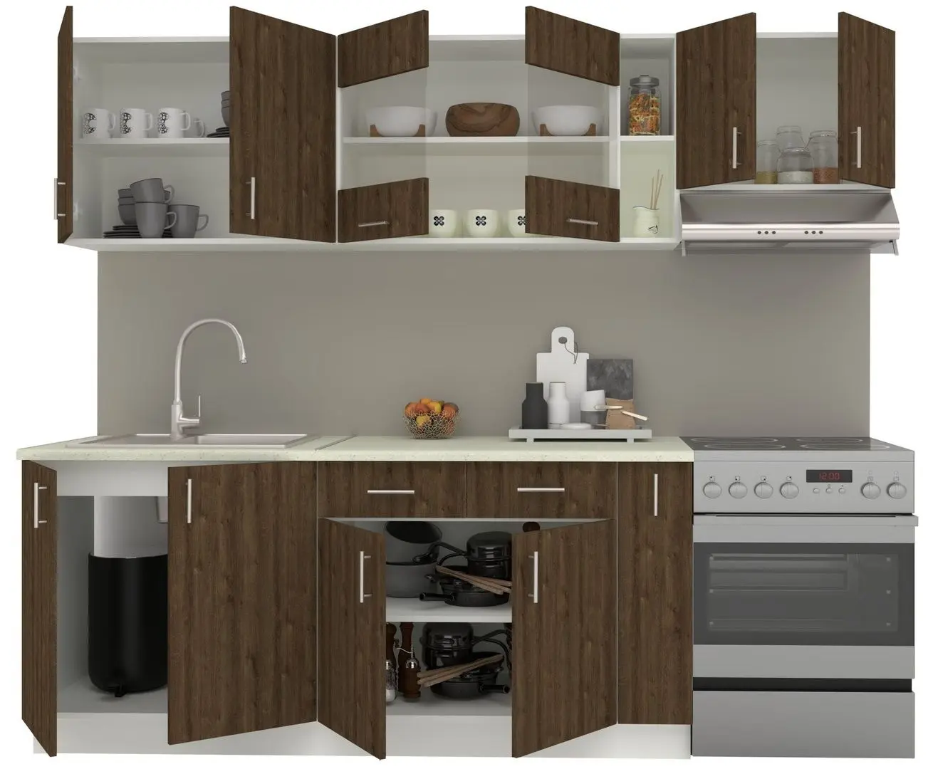 Bucatarie Haaus Karo V16 2.4m (Bronze Oak/White)