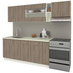 Bucatarie Haaus Karo V16 2.4m (Dark Sonoma Oak/White) Thumb