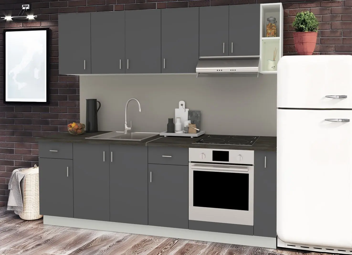 Bucatarie Haaus Karo V17 2.4m (Anthracite/White)