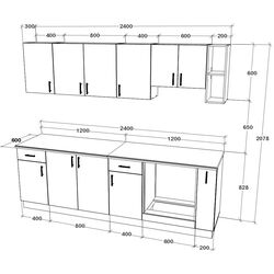 Bucatarie Haaus Karo V17 2.4m (Bronze Oak/White) Thumb