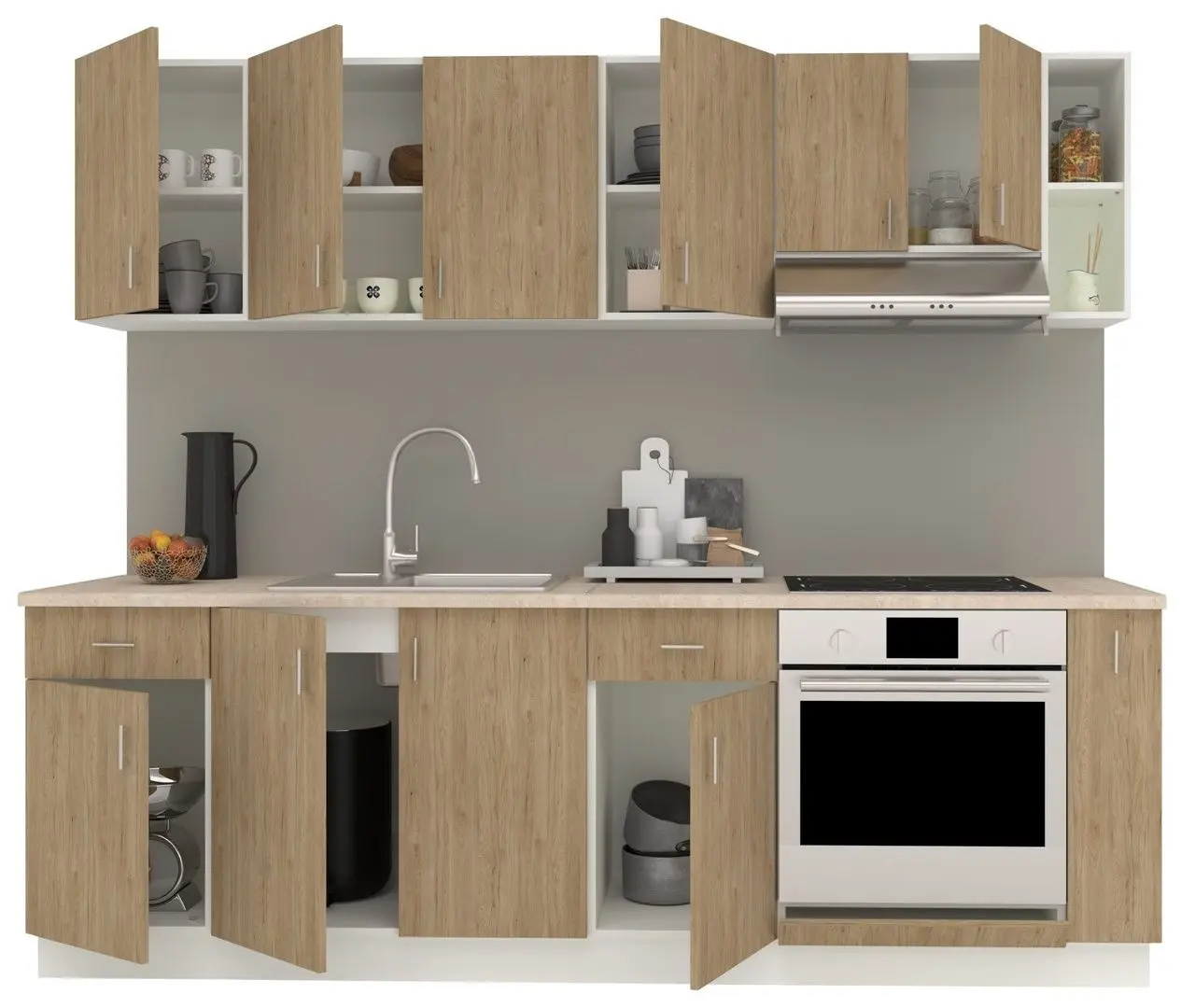 Bucatarie Haaus Karo V17 2.4m (Oak/White)