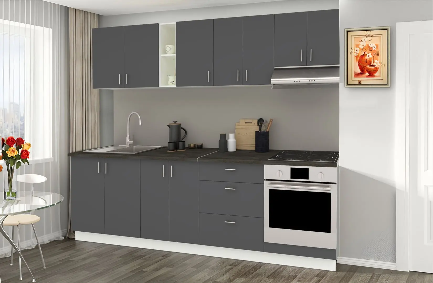 Кухня Haaus Karo V18 2.6м (Anthracite/White)