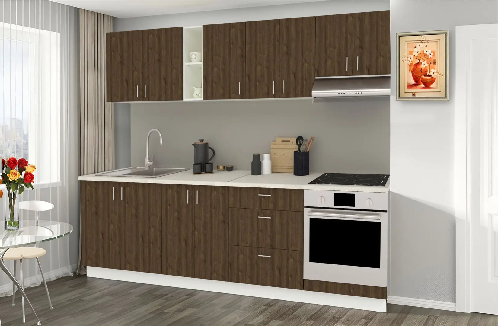 Кухня Haaus Karo V18 2.6м (Bronze Oak/White)