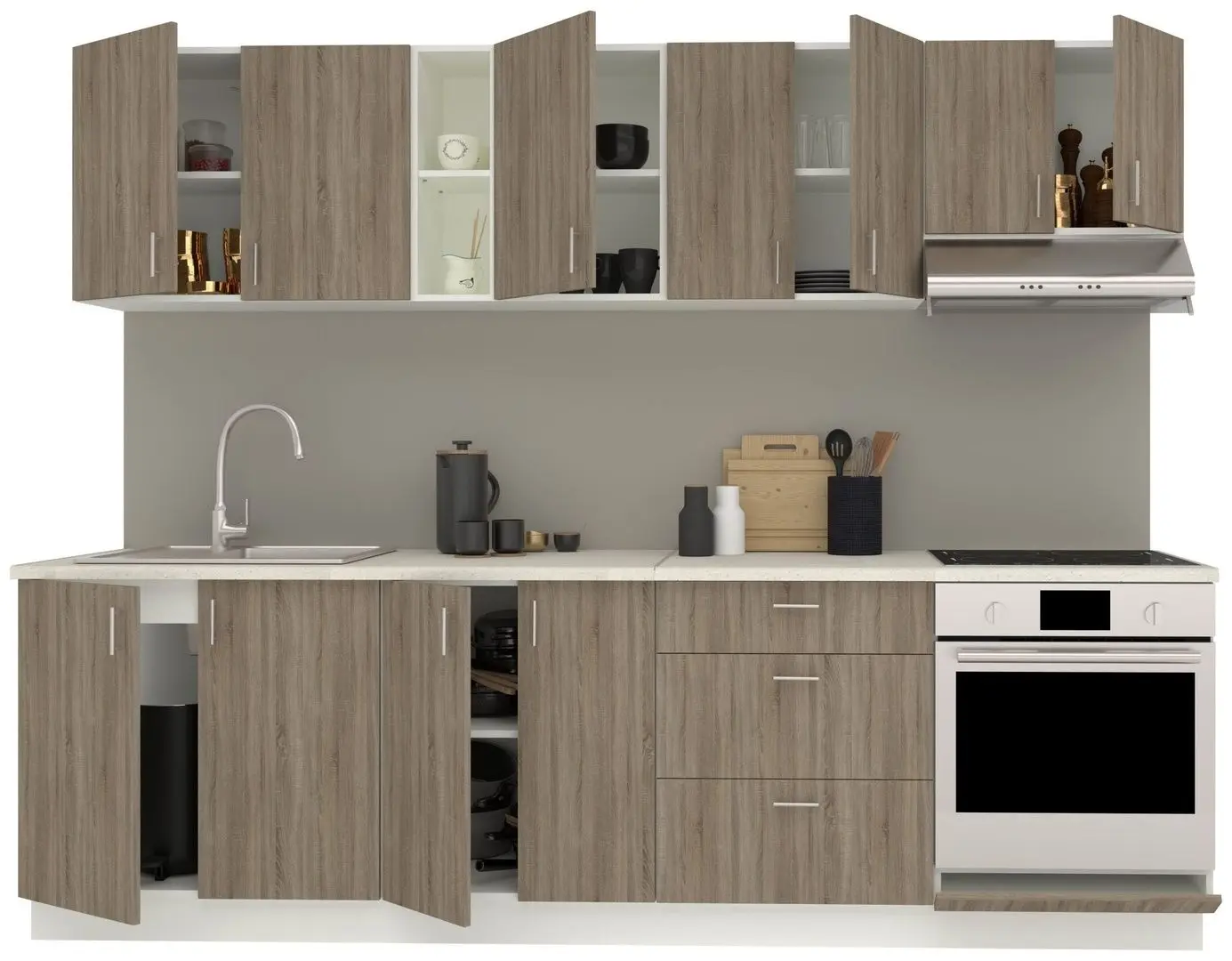 Кухня Haaus Karo V18 2.6м (Dark Sonoma Oak/White) - 4