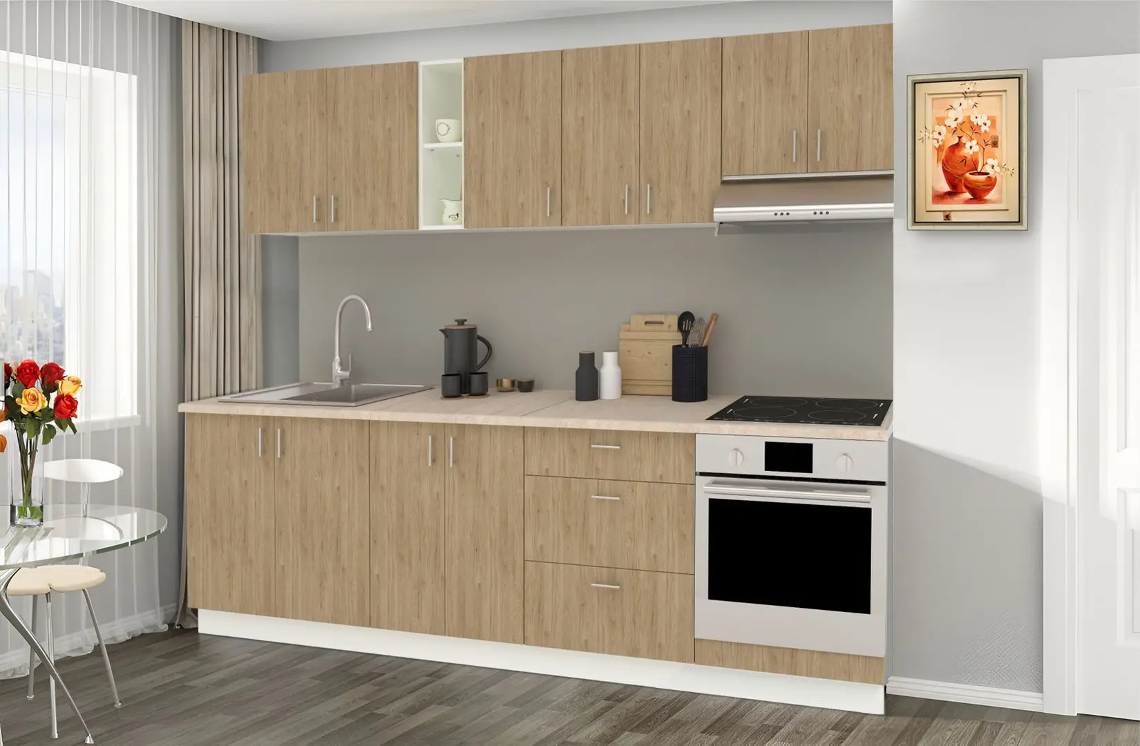 Кухня Haaus Karo V18 2.6м (Oak/White)