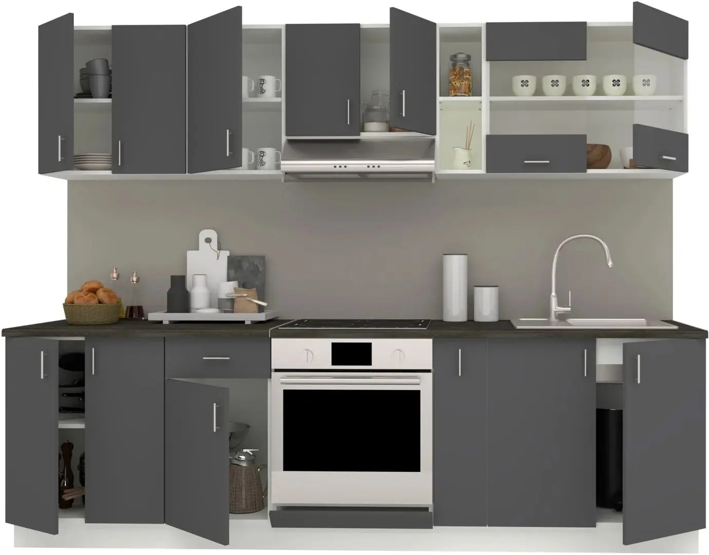 Кухня Haaus Karo V19 2.6м (Anthracite/White) - 3