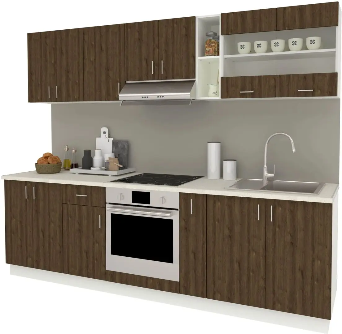 Bucatarie Haaus Karo V19 2.6m (Bronze Oak/White)