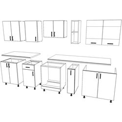 Bucatarie Haaus Karo V19 2.6m (Bronze Oak/White) Thumb