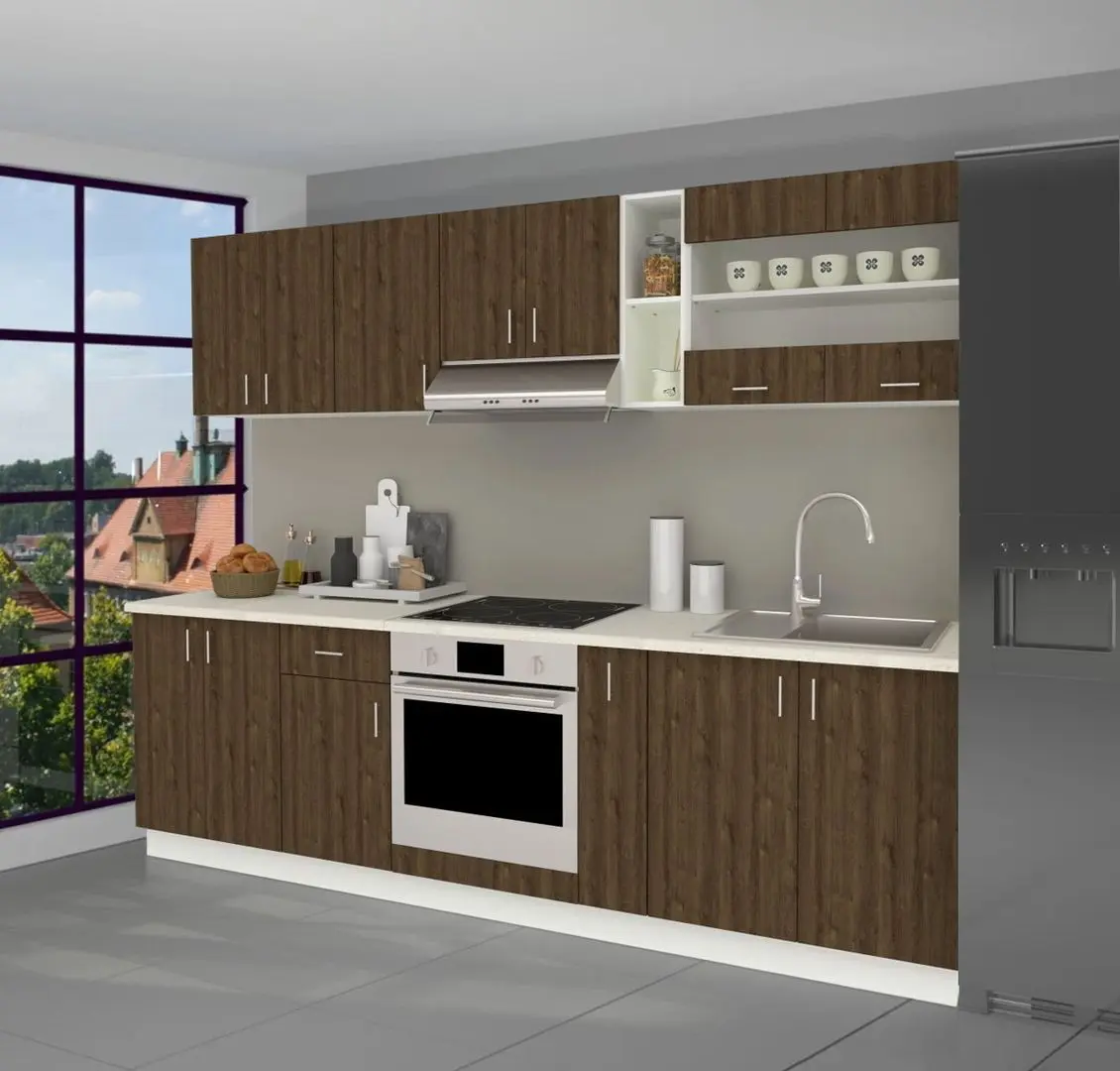 Bucatarie Haaus Karo V19 2.6m (Bronze Oak/White)