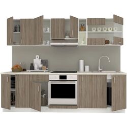 Bucatarie Haaus Karo V19 2.6m (Dark Sonoma Oak/White) Thumb