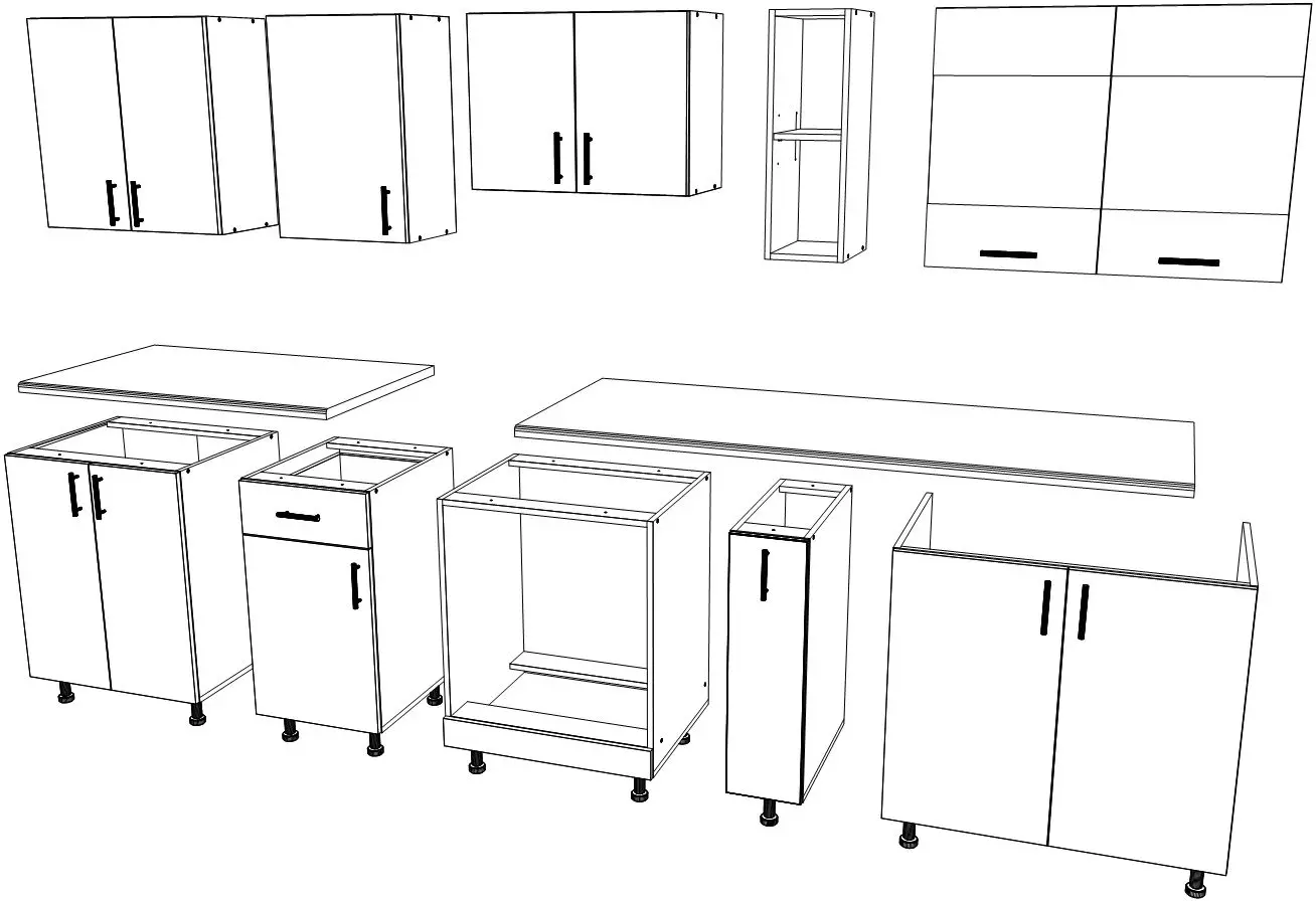 Bucatarie Haaus Karo V19 2.6m (Dark Sonoma Oak/White)