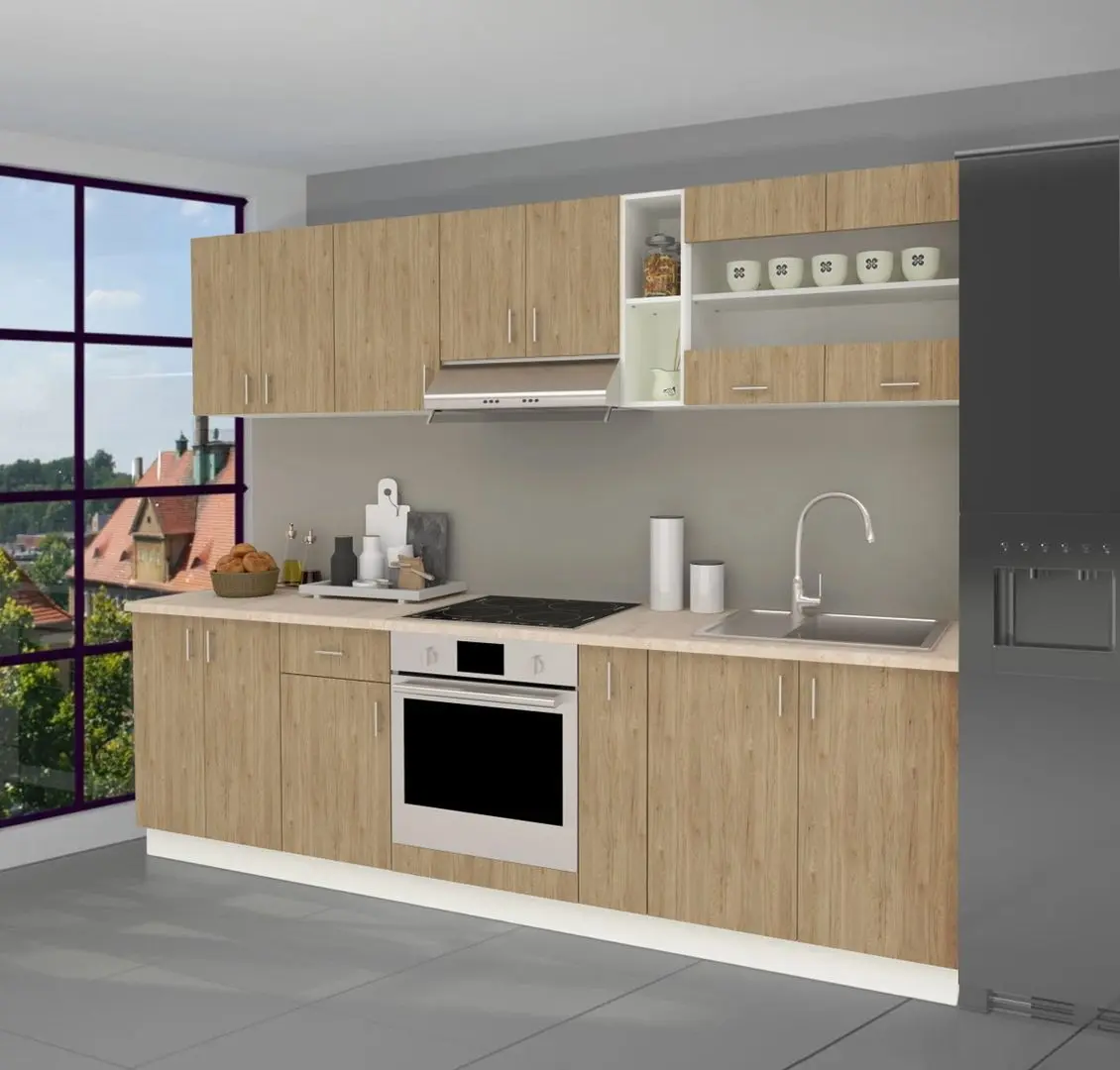 Кухня Haaus Karo V19 2.6м (Natural Wood/White)