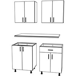 Bucatarie Haaus Karo V2 1.2m (Bronze Oak/White) Thumb