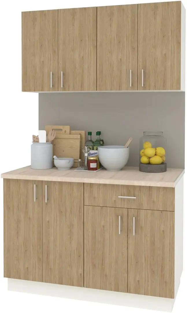 Bucatarie Haaus Karo V2 1.2m (Natural Wood/White)