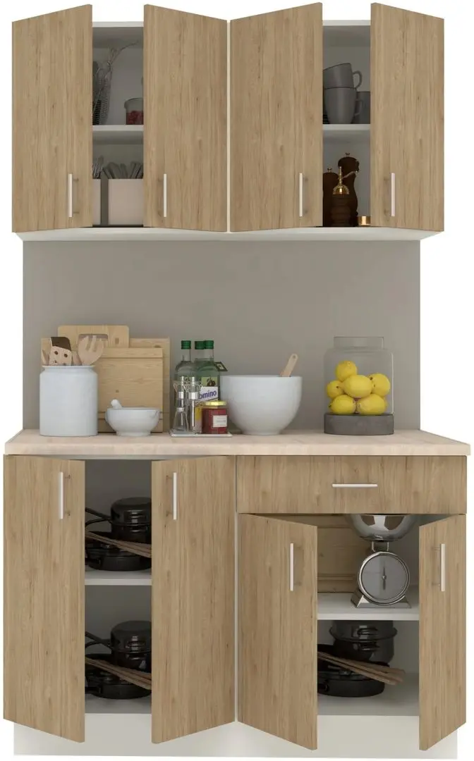 Bucatarie Haaus Karo V2 1.2m (Natural Wood/White)