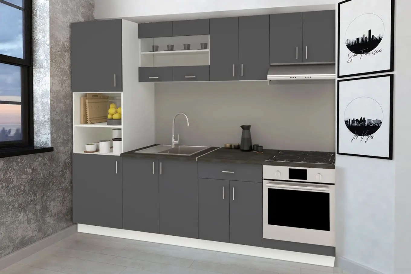 Кухня Haaus Karo V20 2.6м (Anthracite/White)