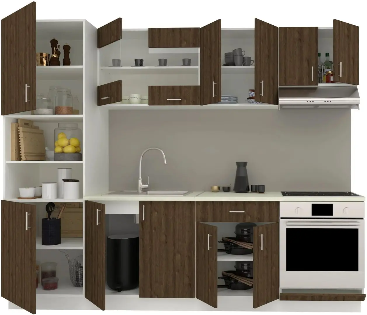 Bucatarie Haaus Karo V20 2.6m (Bronze Oak/White)