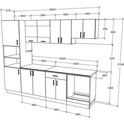 Bucatarie Haaus Karo V20 2.6m (Bronze Oak/White) Thumb