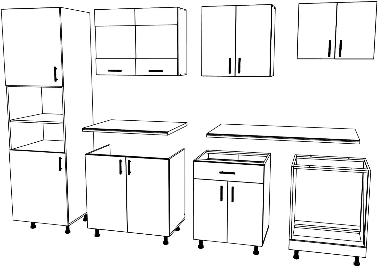 Bucatarie Haaus Karo V20 2.6m (Dark Sonoma Oak/White)