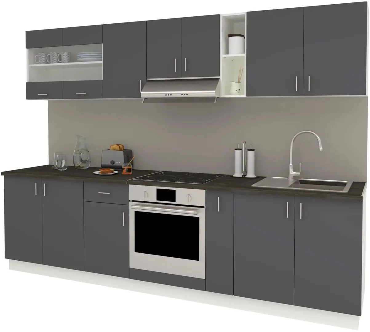 Кухня Haaus Karo V21 2.8м (Anthracite/White) - 2