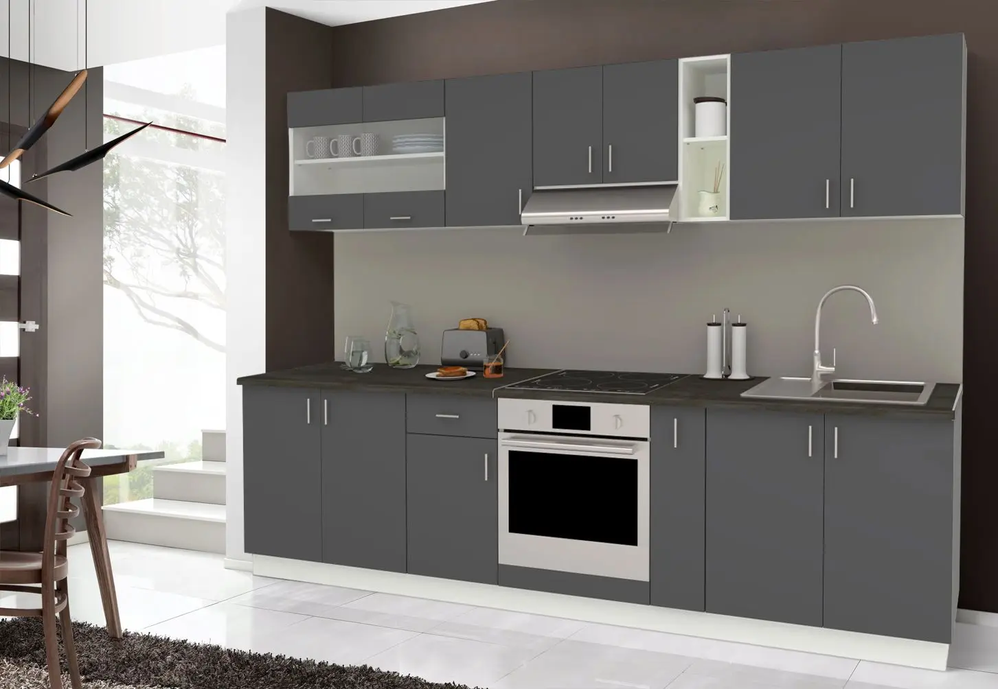 Кухня Haaus Karo V21 2.8м (Anthracite/White)