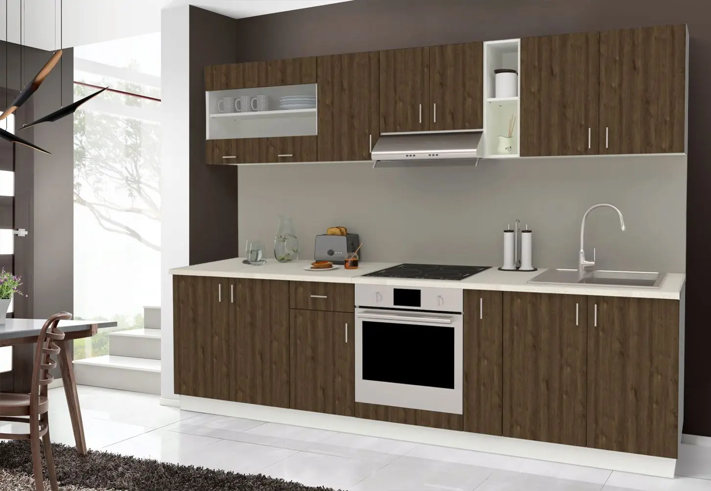 Bucatarie Haaus Karo V21 2.8m (Bronze Oak/White)