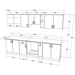 Bucatarie Haaus Karo V21 2.8m (Dark Sonoma Oak/White) Thumb