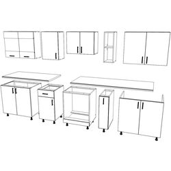 Bucatarie Haaus Karo V21 2.8m (Dark Sonoma Oak/White) Thumb