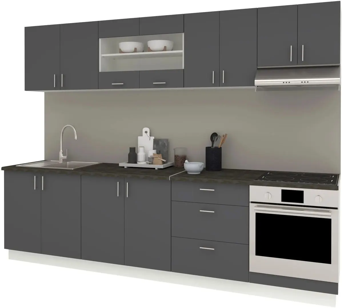Кухня Haaus Karo V22 2.8м (Anthracite/White) - 2