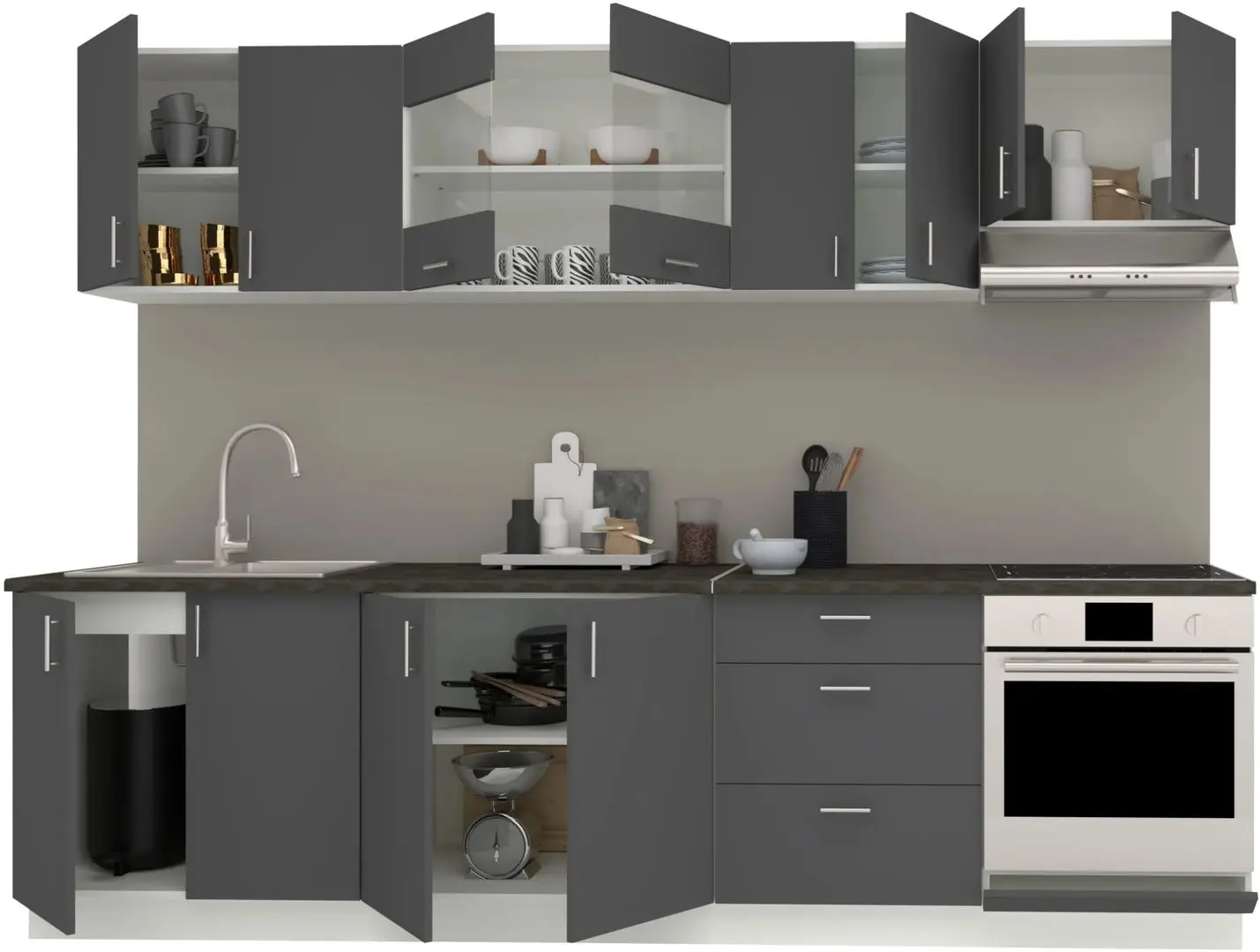 Кухня Haaus Karo V22 2.8м (Anthracite/White) - 3