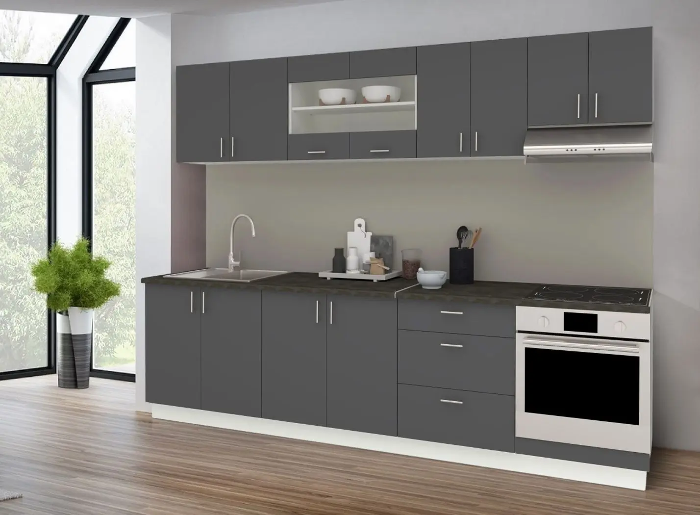 Кухня Haaus Karo V22 2.8м (Anthracite/White)