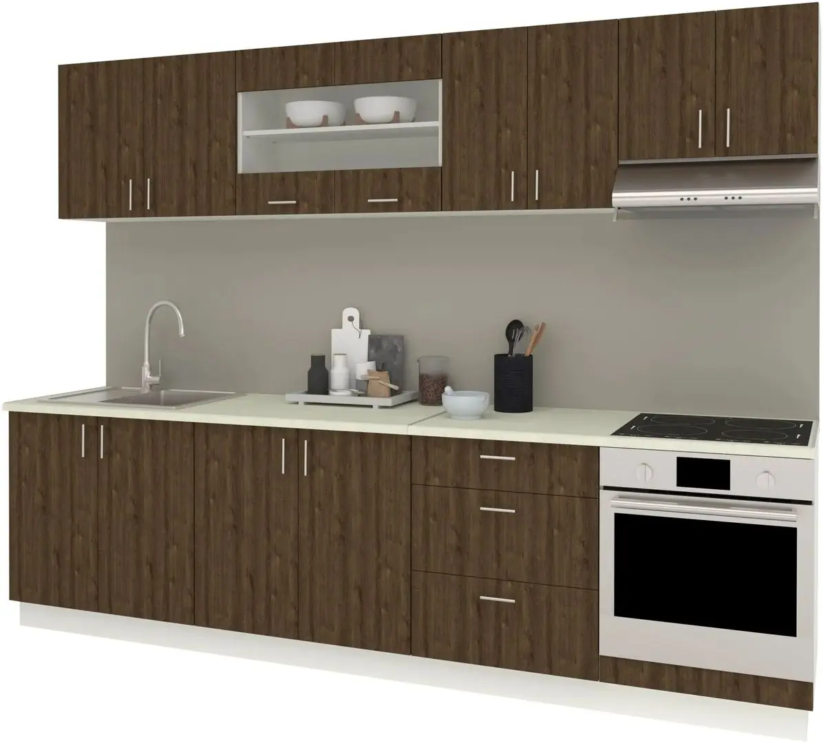 Кухня Haaus Karo V22 2.8м (Bronze Oak/White) - 2