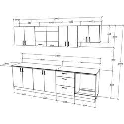 Кухня Haaus Karo V22 2.8м (Bronze Oak/White) Thumb