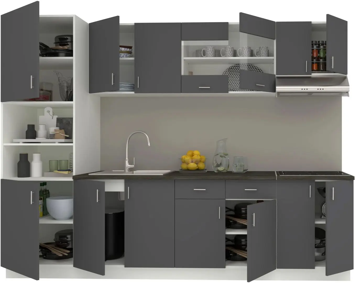 Кухня Haaus Karo V23 2.8м (Anthracite/White) - 3
