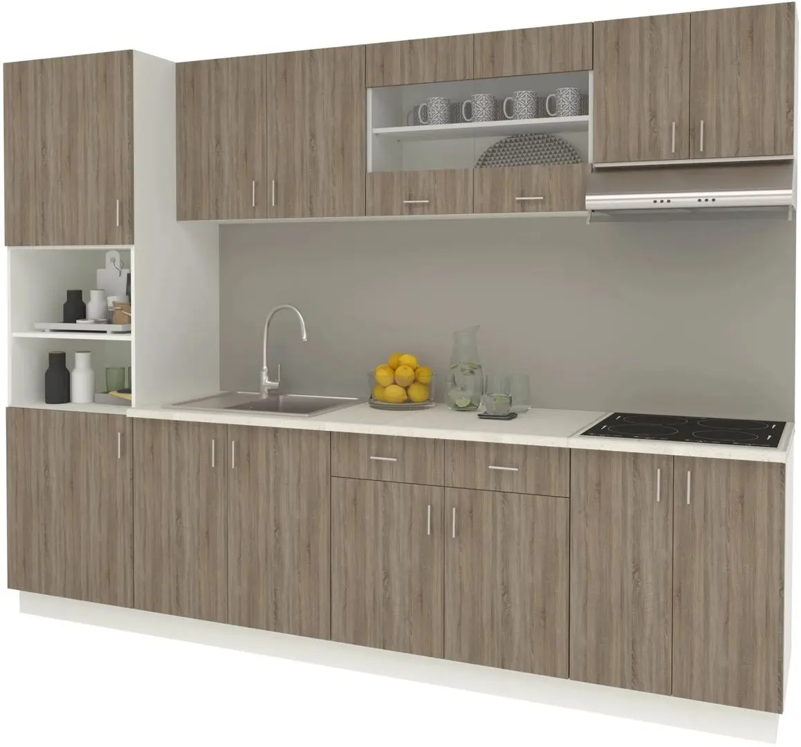 Кухня Haaus Karo V23 2.8м (Dark Sonoma Oak/White) - 2
