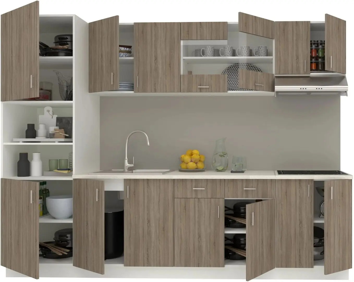 Кухня Haaus Karo V23 2.8м (Dark Sonoma Oak/White) - 3