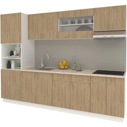 Bucatarie Haaus Karo V23 2.8m (Natural Wood/White) Thumb